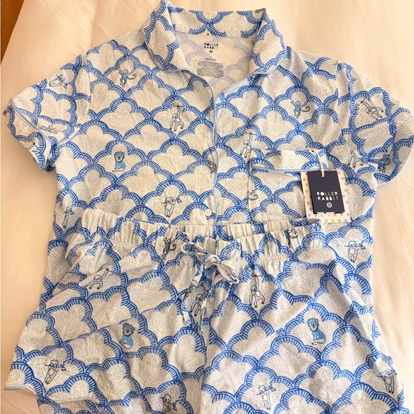 Roller Rabbit Blue Short-Sleeve Pj Set - Picture 2 of 5
